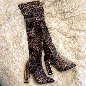 Cheetah Over the Knee Boots